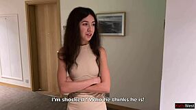 Skinny Brunette Begs Neighbor to Fuck Her After Loud Complaints