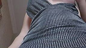 Accidental upskirt catches blonde's shaved pussy and wet masturbation voyeur style