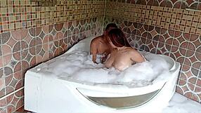 stepdad rams latina milf's ass hard in jacuzzi missionary while wife works