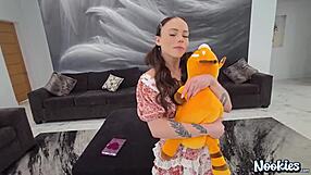 Lucia Rossi Endures First-Time Creampie in Tight Pussy Close-Up