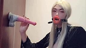 damn sex with big dick feels comfy in socks high heels ladyboy legs