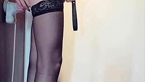 damn sex with big dick feels comfy in socks high heels ladyboy legs