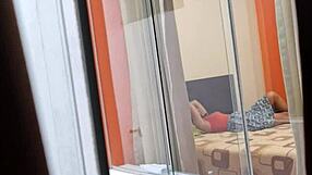 voyeur catches my sexy colombian neighbor riding her boyfriend's cock upskirt