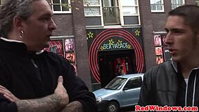 real dutch hooker sucks tourist cock then gets cumshowered in heels