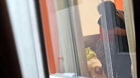 voyeur catches my sexy colombian neighbor riding her boyfriend's cock upskirt