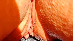 Mature Wife Flashes Huge Wet Shaved Pussy Lips Spreading Wide