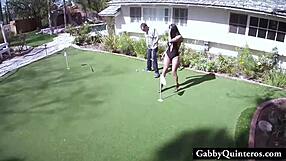 Cheating Latina Gabby Quinteros Caught Banging Lawn Guy Outdoors!