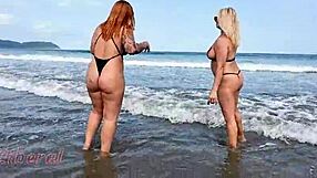 me and my friend flashing pussy and ass like total sluts on the beach