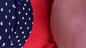 ASMR stepmom in panties gives CFNM handjob on huge cock with massive taboo load?