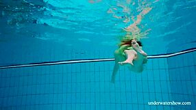 nina mohnatka's shy petite blonde small tits tease underwater pool swim