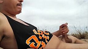 guy spills tons of milk across nude beach bodies