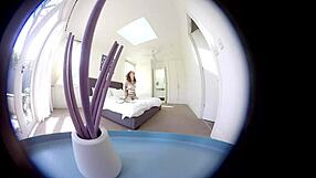 bound australian hairy beauty ties up to masturbate natural tits to climax