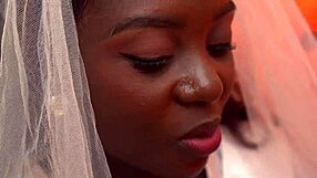 ebony bride skips wedding for bent over doggystyle orgy with black bulls