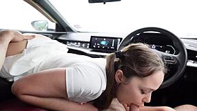 Cab driver pounds my exposed masturbating pussy hard!!