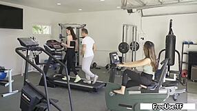 stepdad you're the coolest ever watching me workout then fingering my pussy in this tight dress