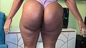Big voluptuous ebony oiled ass babe twerks huge curvy booty compilation