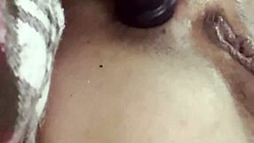 Thrusting Vibrating Anal Plug into Tight Asshole Close-Up