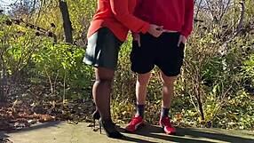 MOTHER-IN-LAW GRABS My DICK While I PEE Outside!