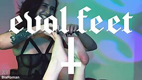 uhh my cute redhead feet in lingerie... lick 'em while i gag on your cock??