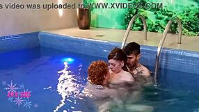 I watched this skinny blonde take big cock anal bareback by the pool.