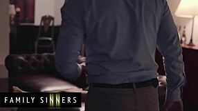 hot-headed stepdaughter goes intense with stepdad on the bed