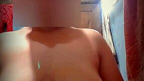 Heartbreaking sight of young bbw's saggy tits exposed on the toilet