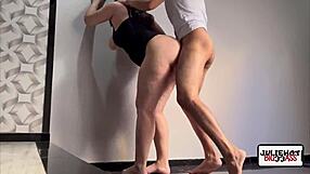 Good girl swallows all cum deepthroat coughing after doggystyle pounding!