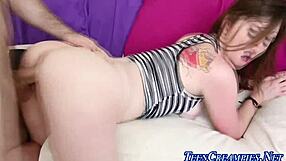 CREAMY CUNT-RUBBING TATTOOED TEEN GETS HARDCORE CREAMPIE!