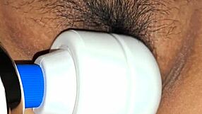 latina milf wife tries out her new vibrator at home