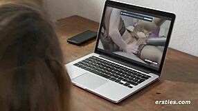 you watching this sexy german babe finger her shaved clit legs spread wide?