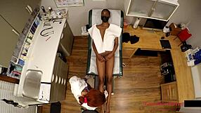 soccer star jewel gets tickled in latex nurse gloves during sports physical at hospital