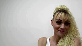 Watch her gag on cock then get her shaved pussy slammed hard and sloppy.