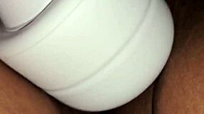 latina milf wife tries out her new vibrator at home