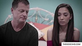 skinny brunette teen fucks her old stepdaddy