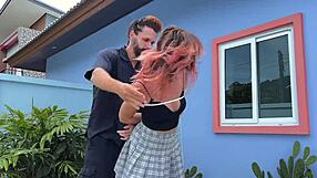 Caressing her dirty outdoor socks feels so teasingly good