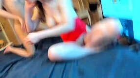 two sexy italian teens join me for hot bisexual threesome squirting cum swallow show