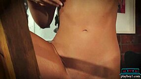 sexy canadian blonde katie jean rips lingerie for hot playboy striptease!