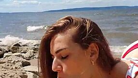 Stunning river blowjob close up deepthroat big cock cum by cristallgloss couple outdoor!