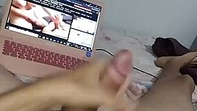 This pale young dude strokes his cock fast