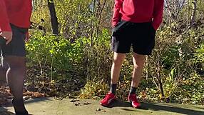 MOTHER-IN-LAW GRABS My DICK While I PEE Outside!