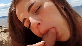 Stunning river blowjob close up deepthroat big cock cum by cristallgloss couple outdoor!