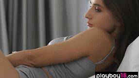 Skinny Ukrainian Gloria Sol Strips Big Natural Tits