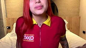 oh god cajera del oxxo masturbates her big pussy for jefe so hot