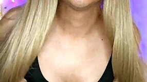 damn!! sexy transexual dressed hot yanking her thick cock hard and fast