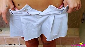 blonde model relaxing in her sensual shower