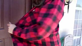 Stepgrandma Dee's huge tits bounce as Wrex's monster cock rides her sofa doggystyle