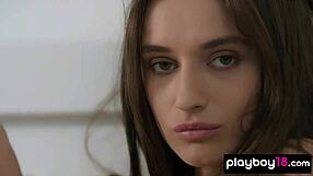 Skinny Ukrainian Gloria Sol Strips Big Natural Tits