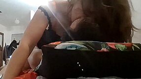 She slips into sexy satin lingerie then bends for a rough pussy fuck