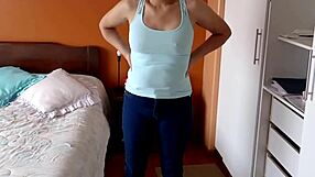 couldn't resist cumming on stepmom's huge tits she begged to fuck??