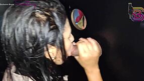 Husband drops wife at swingers for BBC gloryhole gangbang frenzy